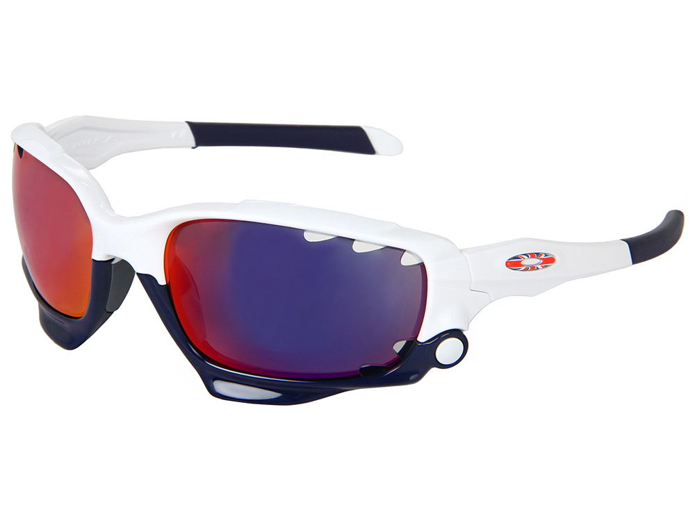 white and red oakleys