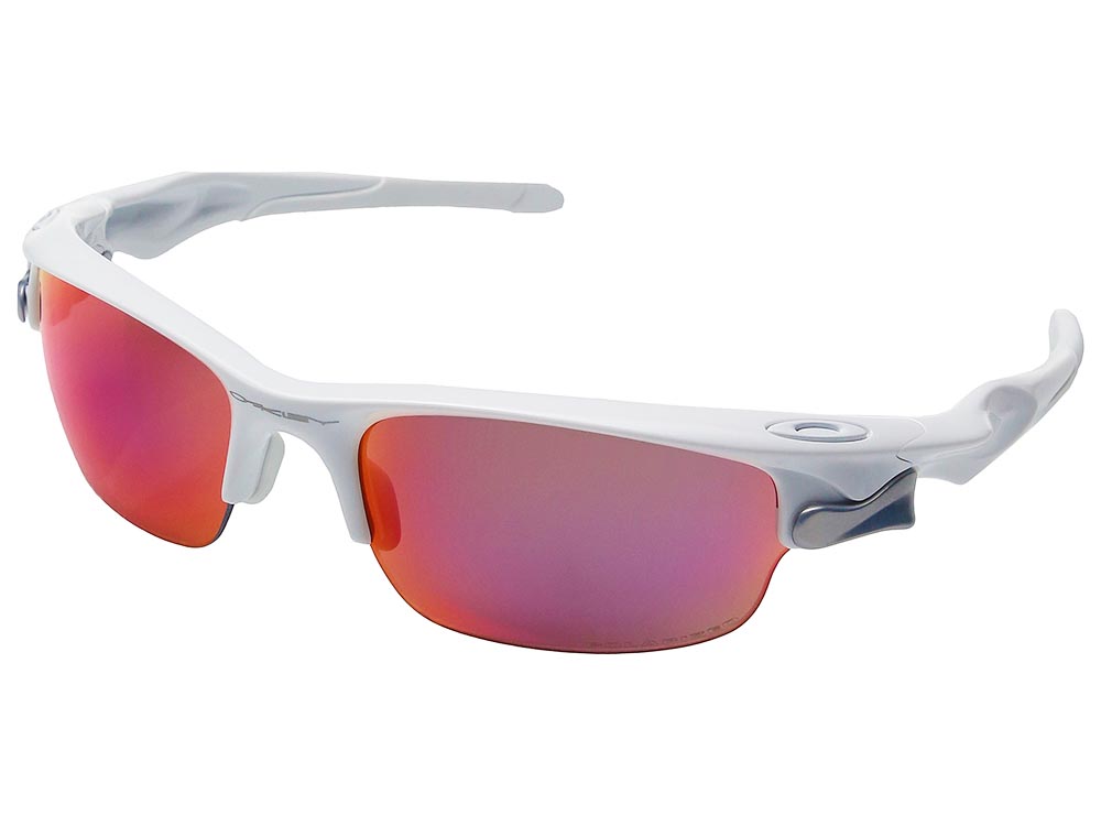 Oakley Fast Jacket Polarized Sunglasses OO9097-3072 White/OO Red ...