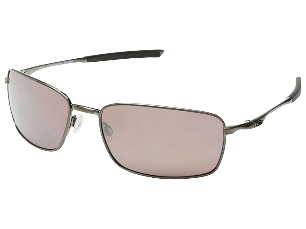 Oakley Ti Square Wire Polarized Sunglasses OO6016-03 Chrome/OO Black ...